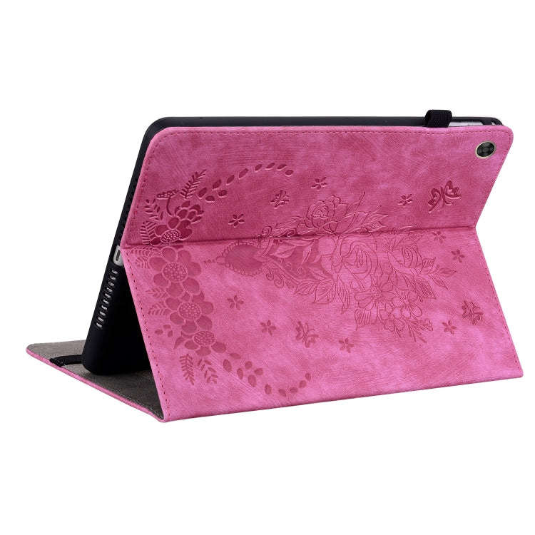 For Huawei MatePad T 10s / Enjoy Tablet 2 Butterfly Rose Embossed Leather Tablet Case(Rose Red)