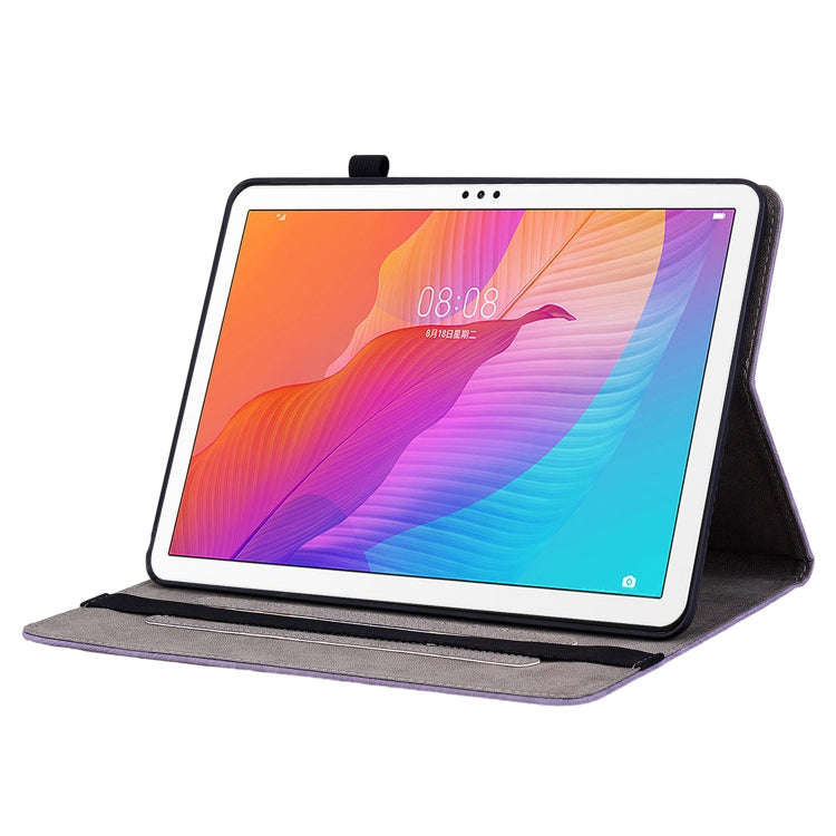 For Huawei MatePad T 10s/Enjoy Tablet 2 Butterfly Rose Embossed Leather Tablet Case(Purple)