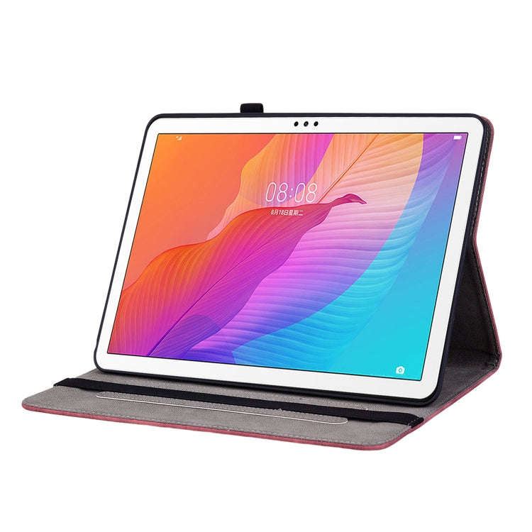 For Huawei MatePad T 10s/Enjoy Tablet 2 Butterfly Rose Embossed Leather Tablet Case(Red)