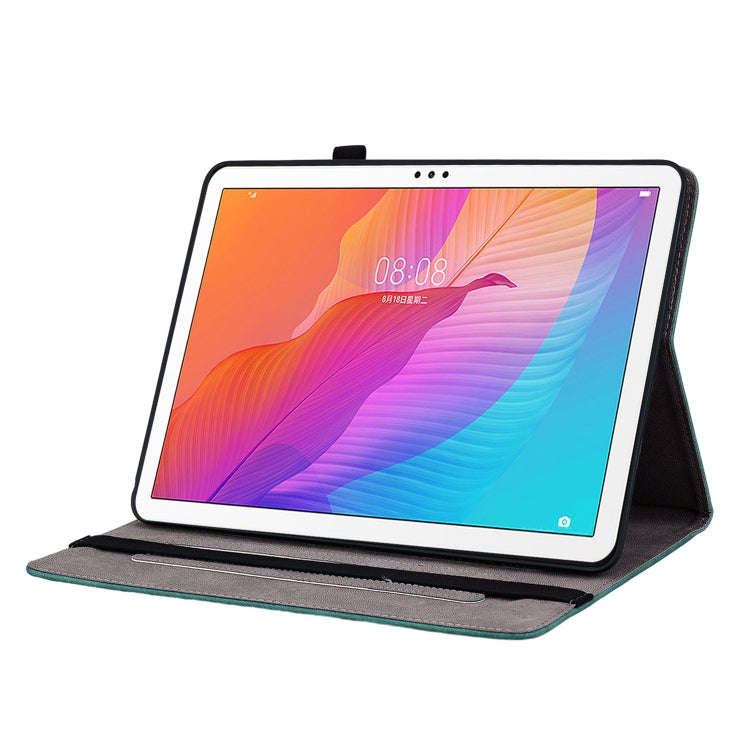 For Huawei MatePad T 10s / Enjoy Tablet 2 Butterfly Rose Embossed Leather Tablet Case(Green)