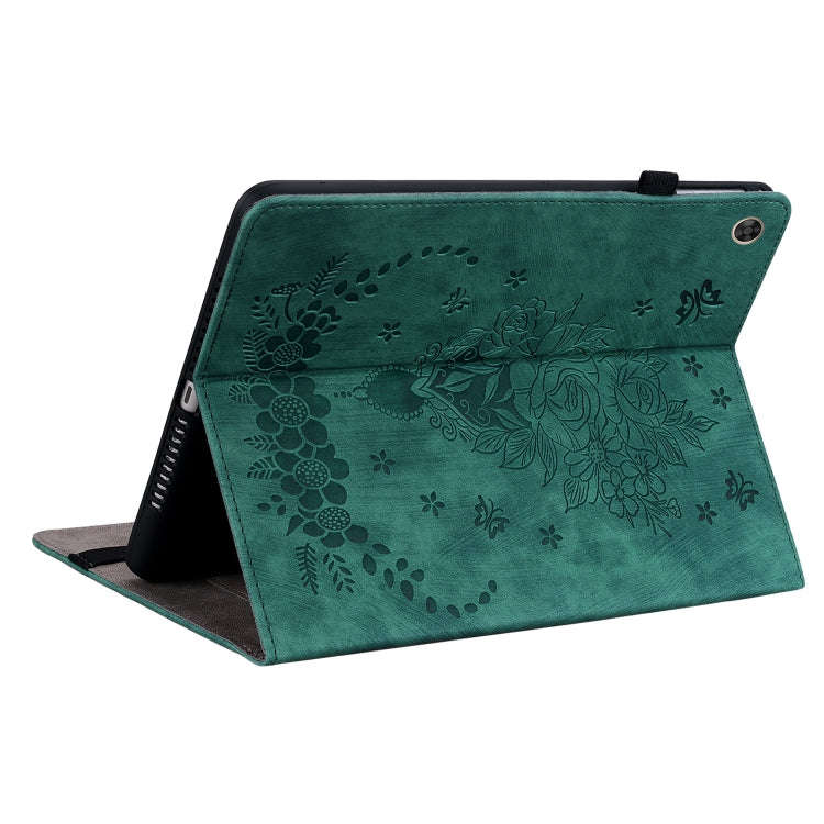 For Huawei MatePad T 10s / Enjoy Tablet 2 Butterfly Rose Embossed Leather Tablet Case(Green)