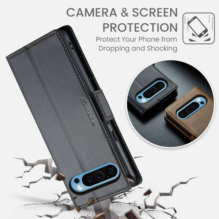 For Google Pixel 9 Pro XL CaseMe 023 Butterfly Buckle Litchi Texture RFID Anti-theft Leather Phon...