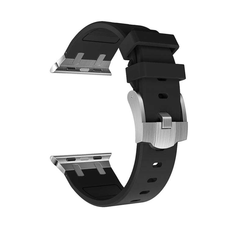 AP Silicone Watch Band For Apple Watch SE 2023 44mm(Silver Black)