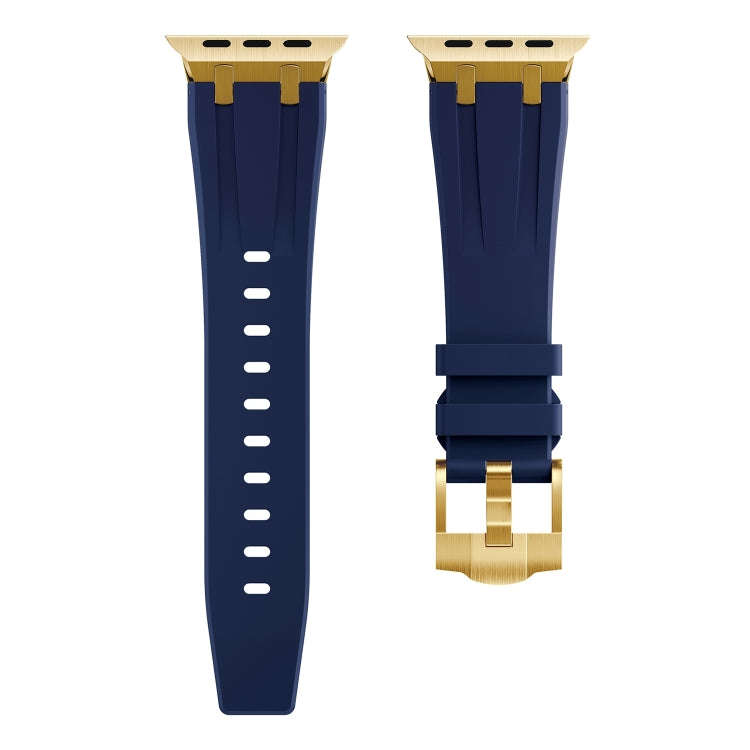AP Silicone Watch Band For Apple Watch SE 2023 44mm(Gold Blue)