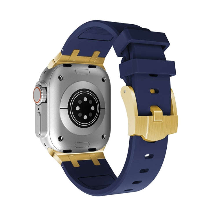 AP Silicone Watch Band For Apple Watch SE 2023 44mm(Gold Blue)