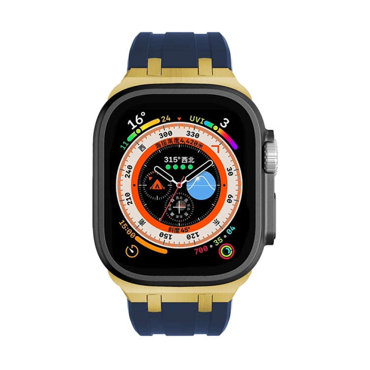 AP Silicone Watch Band For Apple Watch SE 2023 44mm(Gold Blue)