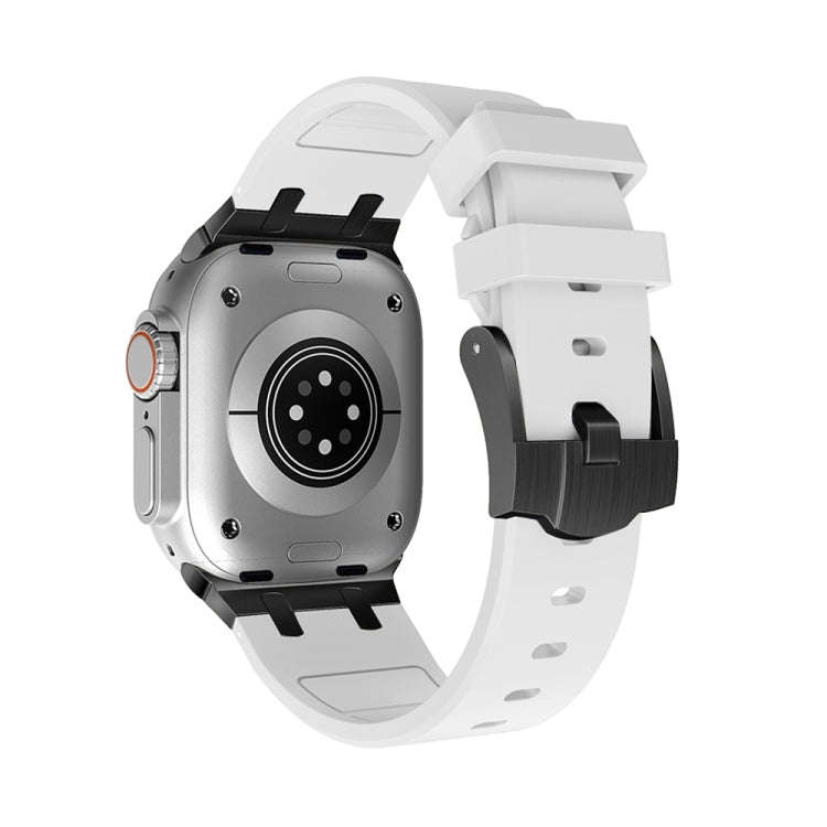 AP Silicone Watch Band For Apple Watch SE 2023 44mm(Black White)