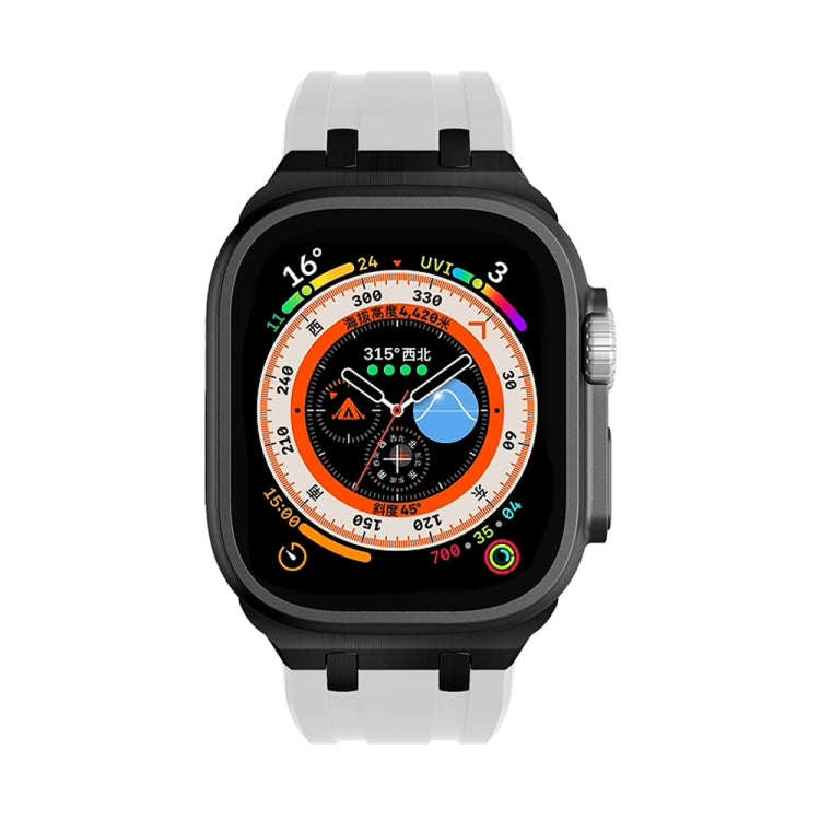 AP Silicone Watch Band For Apple Watch SE 2023 44mm(Black White)