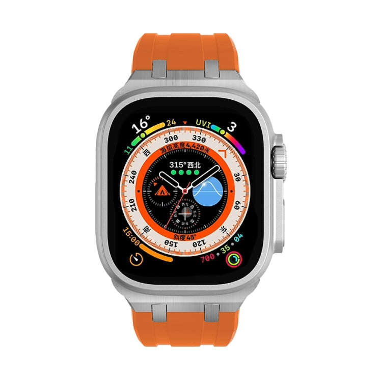 AP Silicone Watch Band For Apple Watch SE 2023 40mm(Silver Orange)