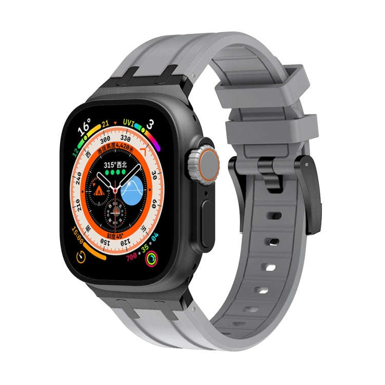AP Silicone Watch Band For Apple Watch Ultra 2 49mm(Black Grey)