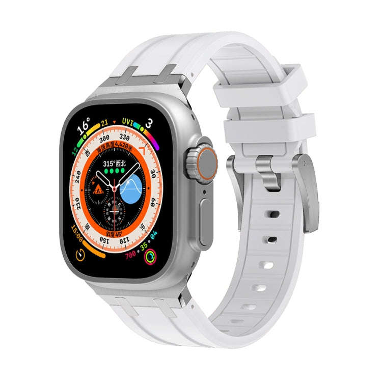 AP Silicone Watch Band For Apple Watch Ultra 2 49mm(Silver White)