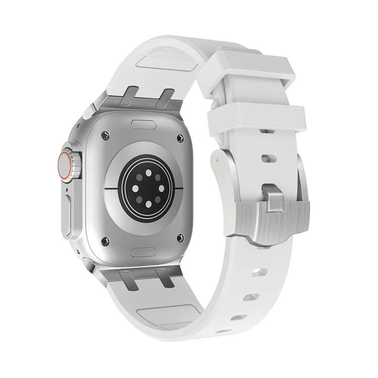 AP Silicone Watch Band For Apple Watch Ultra 2 49mm(Silver White)