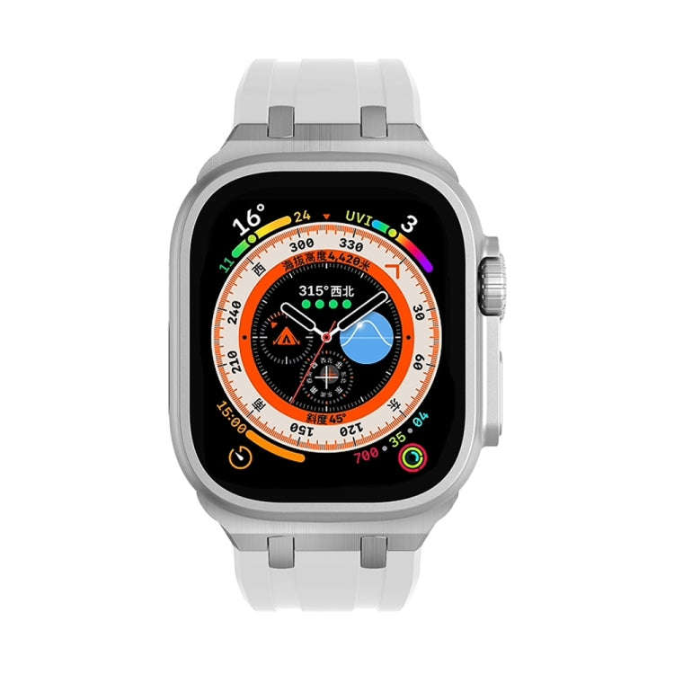 AP Silicone Watch Band For Apple Watch Ultra 2 49mm(Silver White)