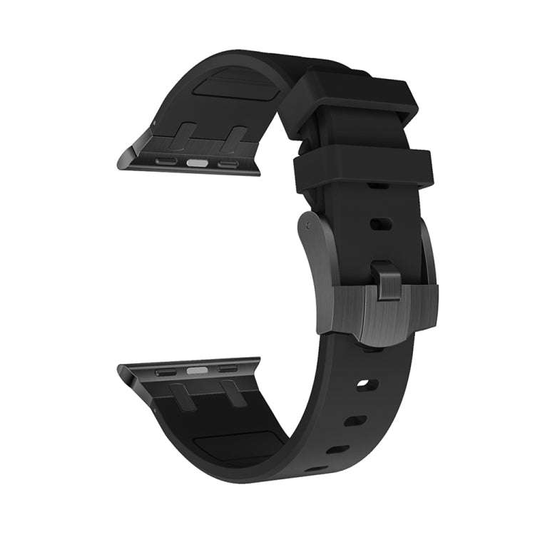 AP Silicone Watch Band For Apple Watch 9 45mm(Black Black)