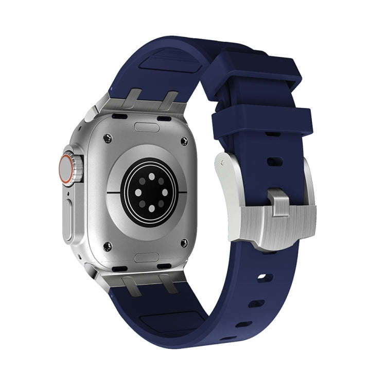 AP Silicone Watch Band For Apple Watch 9 45mm(Silver Blue)