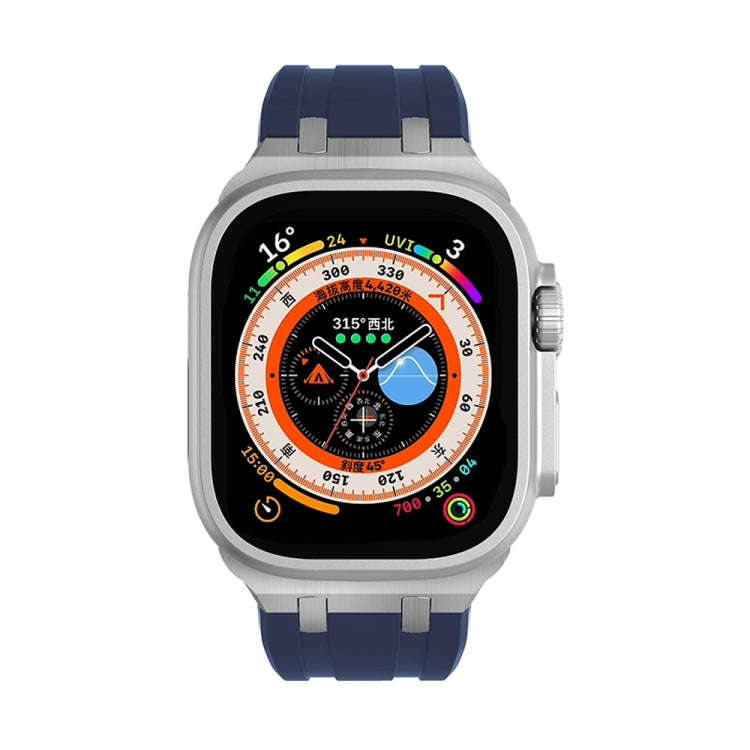 AP Silicone Watch Band For Apple Watch 9 45mm(Silver Blue)