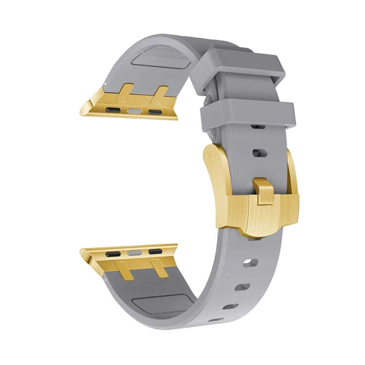 AP Silicone Watch Band For Apple Watch 9 45mm(Gold Grey)
