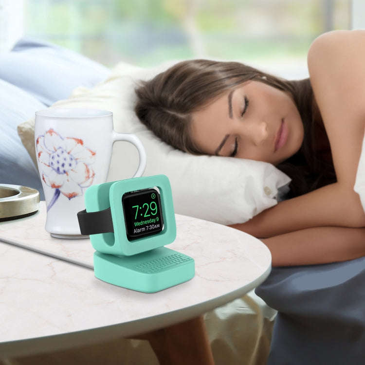 For Apple Watch 44/42/40/38mm Retro Watch Stand Holder(Mint Green)