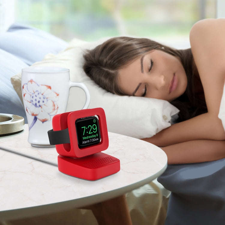 For Apple Watch 44/42/40/38mm Retro Watch Stand Holder(Red)