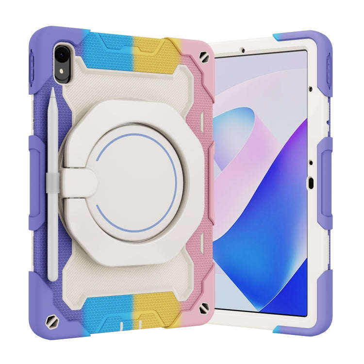 For Huawei MatePad 11 2023 Armor Contrast Color Silicone + PC Tablet Case(Colorful Pink)