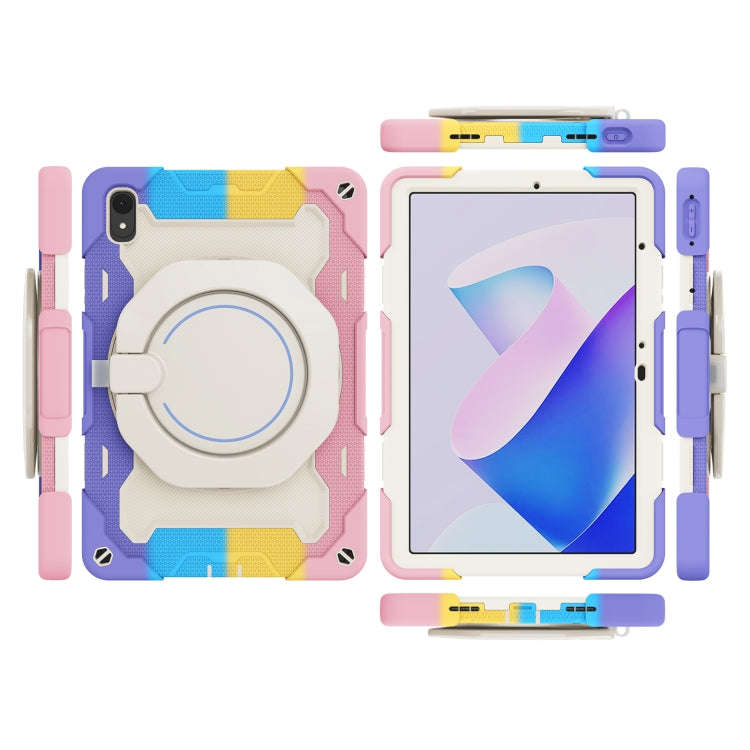 For Huawei MatePad 11 2023 Armor Contrast Color Silicone + PC Tablet Case(Colorful Pink)