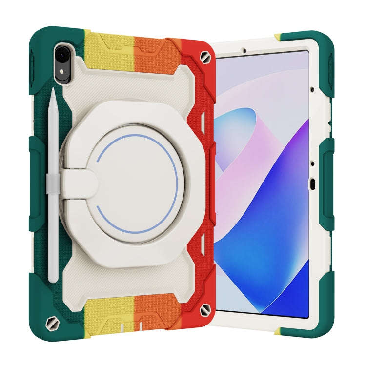 For Huawei MatePad 11 2023 Armor Contrast Color Silicone + PC Tablet Case(Colorful Red)