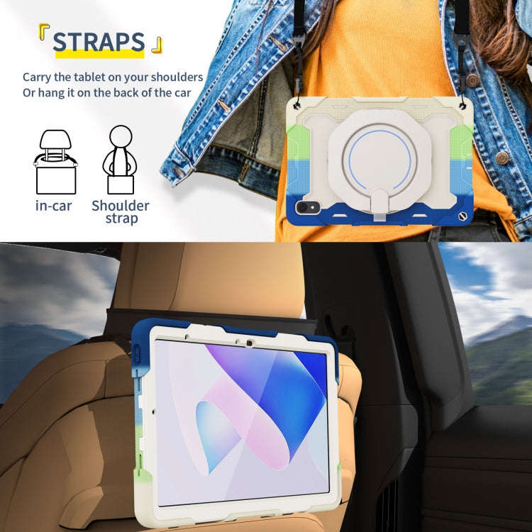 For Huawei MatePad 11 2023 Armor Contrast Color Silicone + PC Tablet Case(Colorful Blue)