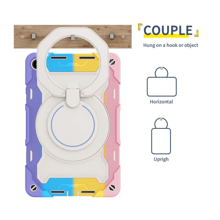 For Huawei MatePad SE 10.4 2023 Armor Contrast Color Silicone + PC Tablet Case(Colorful Pink)