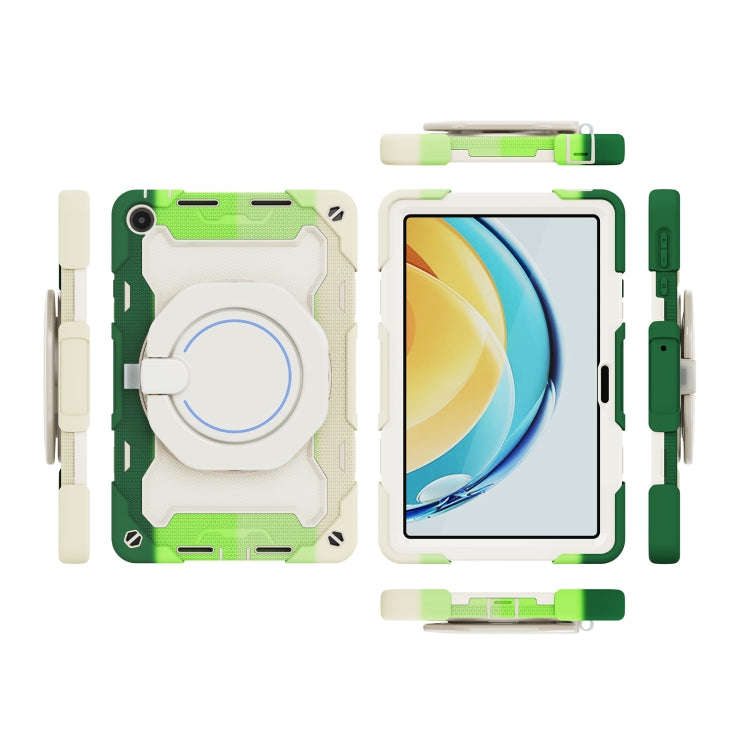 For Huawei MatePad SE 10.4 2023 Armor Contrast Color Silicone + PC Tablet Case(Colorful Green)