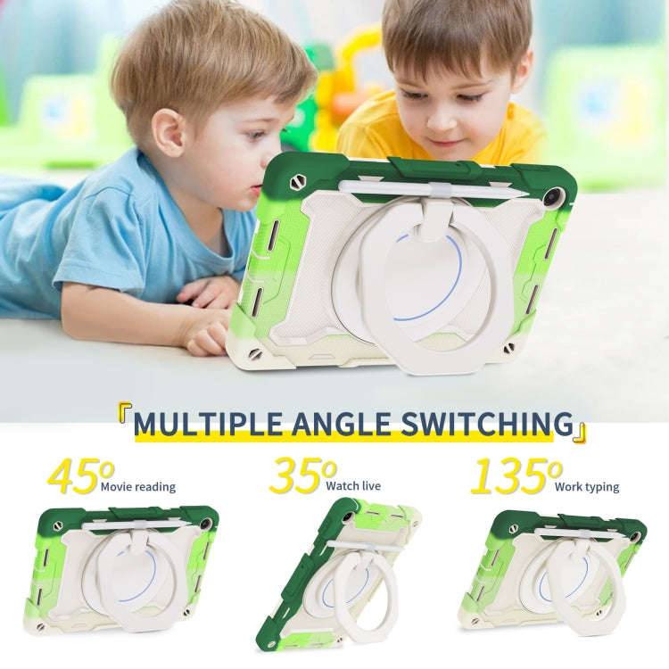 For Huawei MatePad SE 10.4 2023 Armor Contrast Color Silicone + PC Tablet Case(Colorful Green)