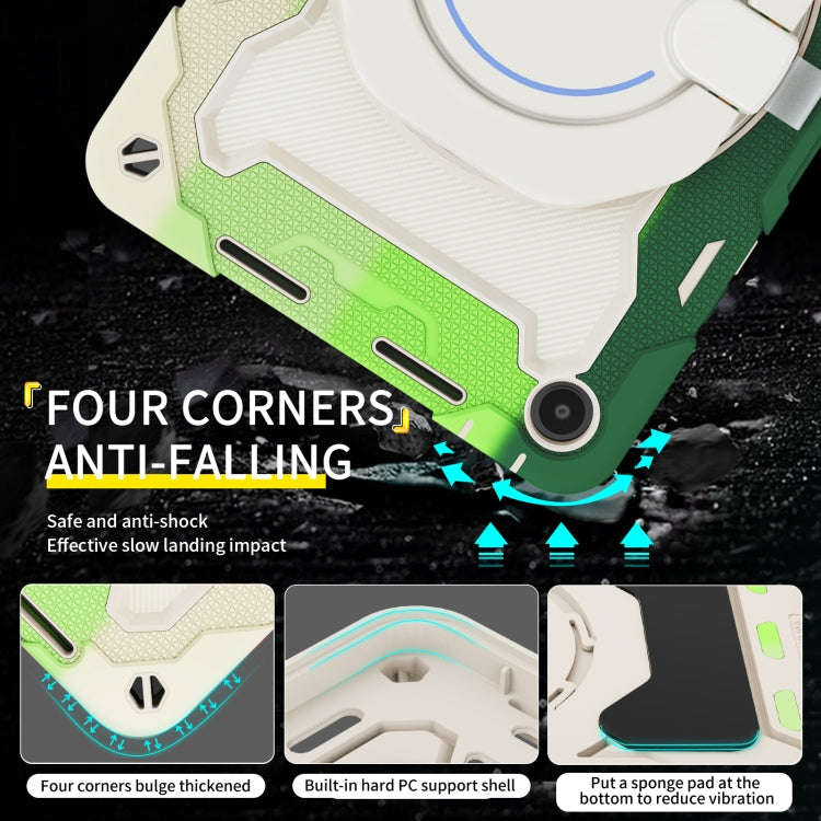 For Huawei MatePad SE 10.4 2023 Armor Contrast Color Silicone + PC Tablet Case(Colorful Green)
