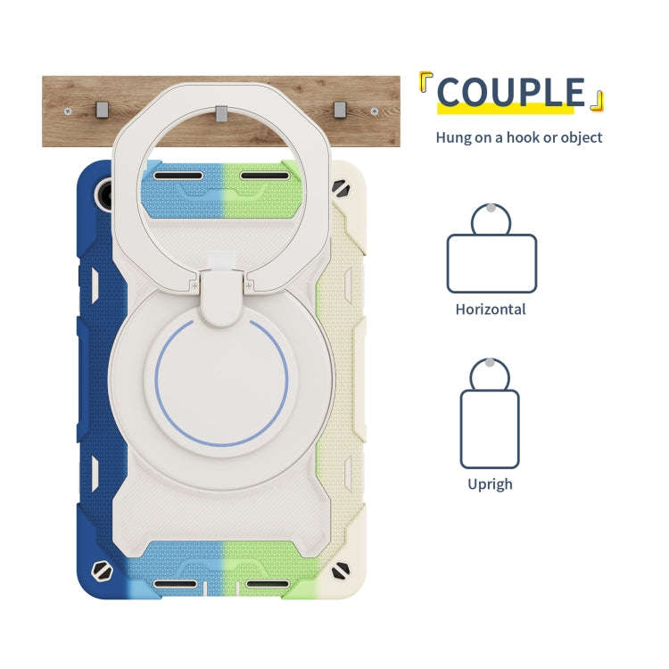 For Huawei MatePad SE 10.4 2023 Armor Contrast Color Silicone + PC Tablet Case(Colorful Blue)