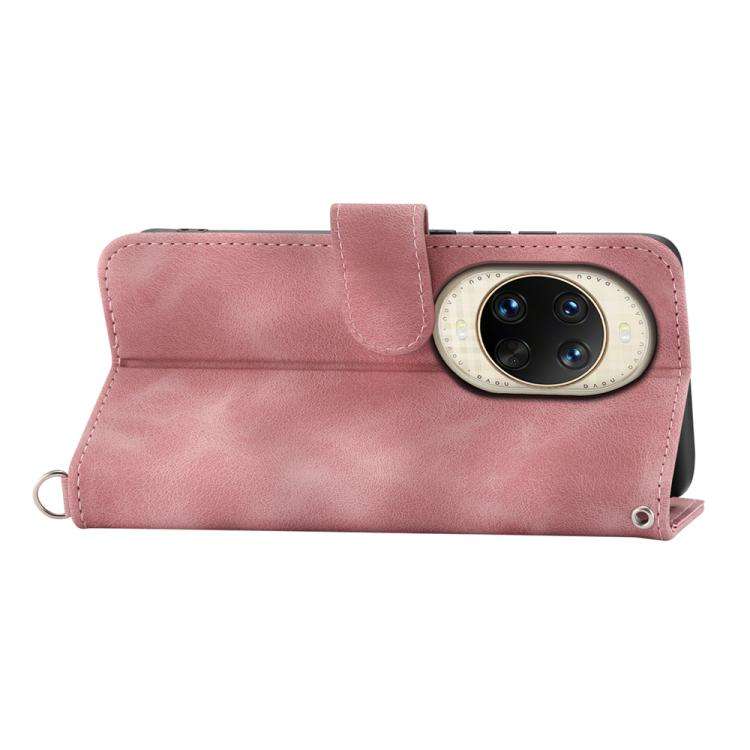 For Huawei nova 14 Ultra Skin Feel Flowers Embossed Wallet Leather Phone Case(Pink)