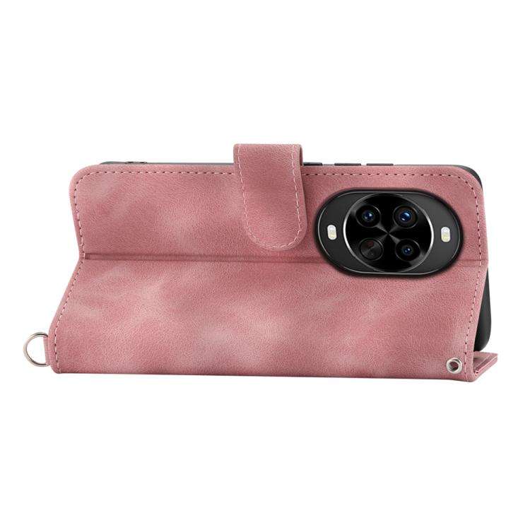 For Huawei nova 14 Pro Skin Feel Flowers Embossed Wallet Leather Phone Case(Pink)