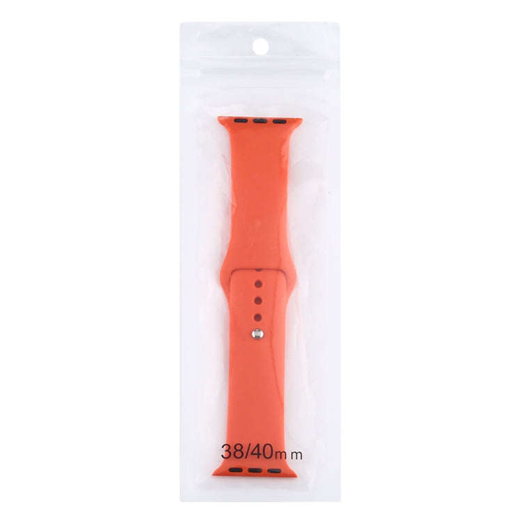 For Apple Watch Series 9&8&7 41mm / SE 3&SE 2&6&SE&5&4 40mm / 3&2&1 38mm Silicone Watch Band, Sho...