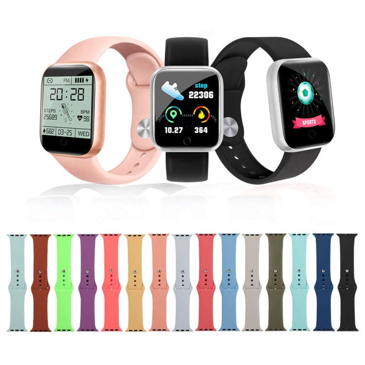 For Apple Watch Series 9&8&7 41mm / SE 3&SE 2&6&SE&5&4 40mm / 3&2&1 38mm Silicone Watch Band, Sho...