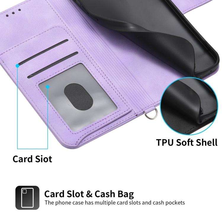 For Honor X8c 4G Skin Feel Flowers Embossed Wallet Leather Phone Case(Purple)
