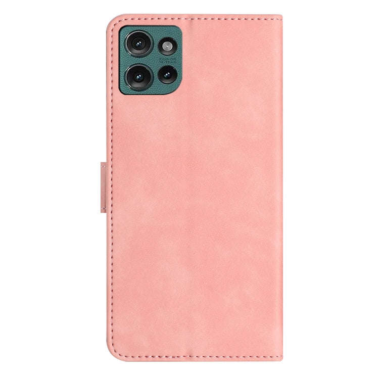 For Motorola Edge 50 5G Seven Butterflies Embossed Leather Phone Case(Pink)