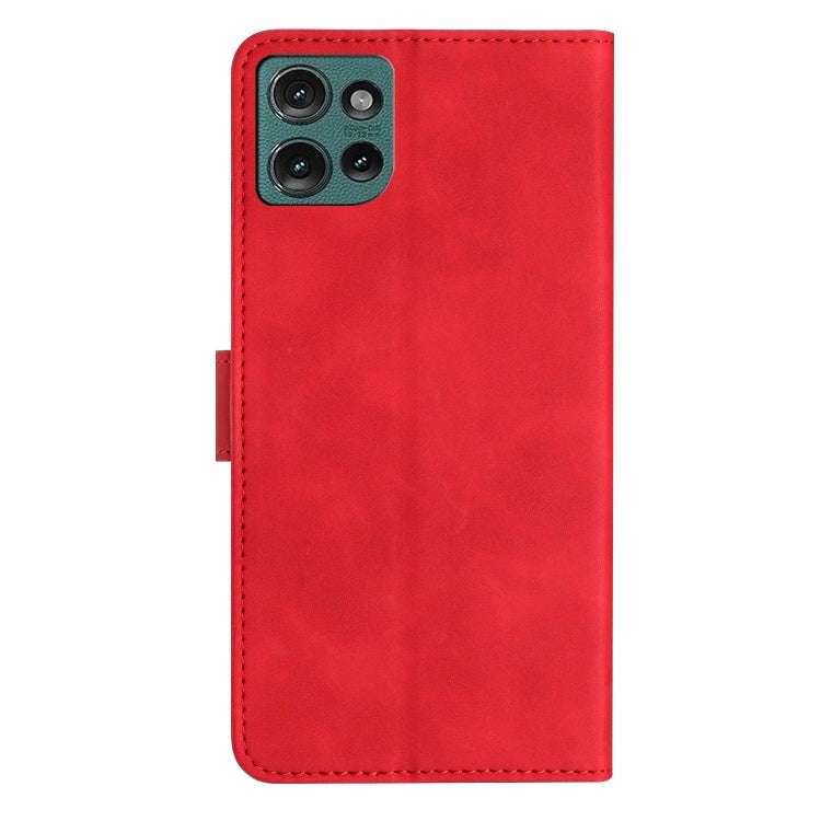 For Motorola Edge 50 5G Seven Butterflies Embossed Leather Phone Case(Red)