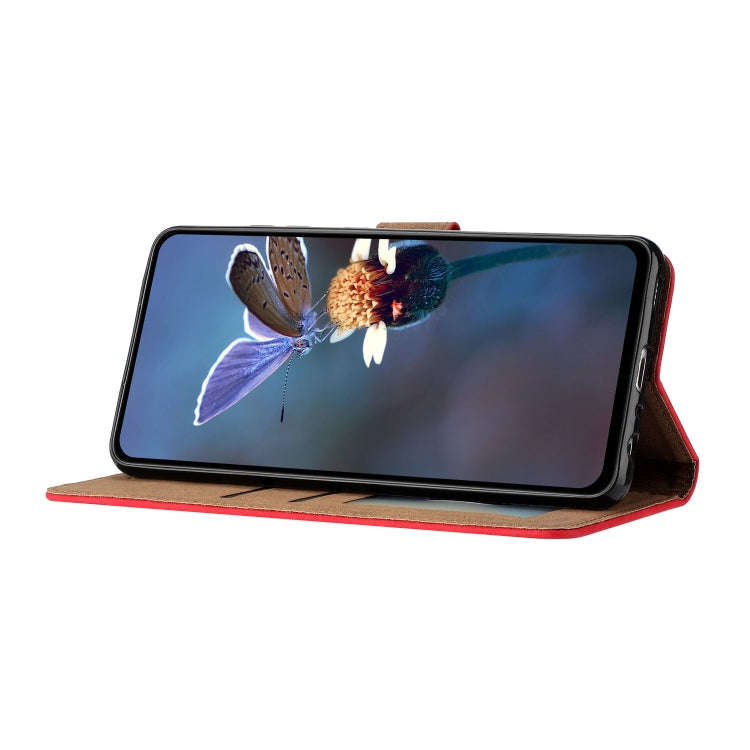 For Motorola Edge 50 5G Seven Butterflies Embossed Leather Phone Case(Red)