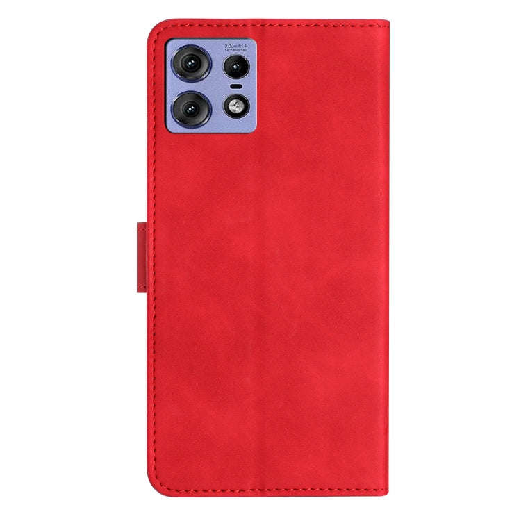 For Motorola Edge 50 Pro Seven Butterflies Embossed Leather Phone Case(Red)