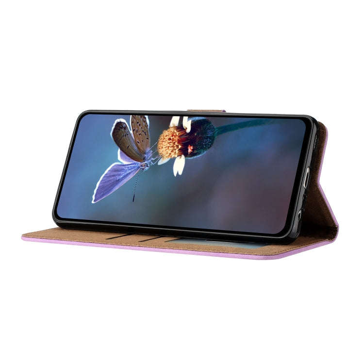 For Motorola Edge 50 Pro Seven Butterflies Embossed Leather Phone Case(Purple)