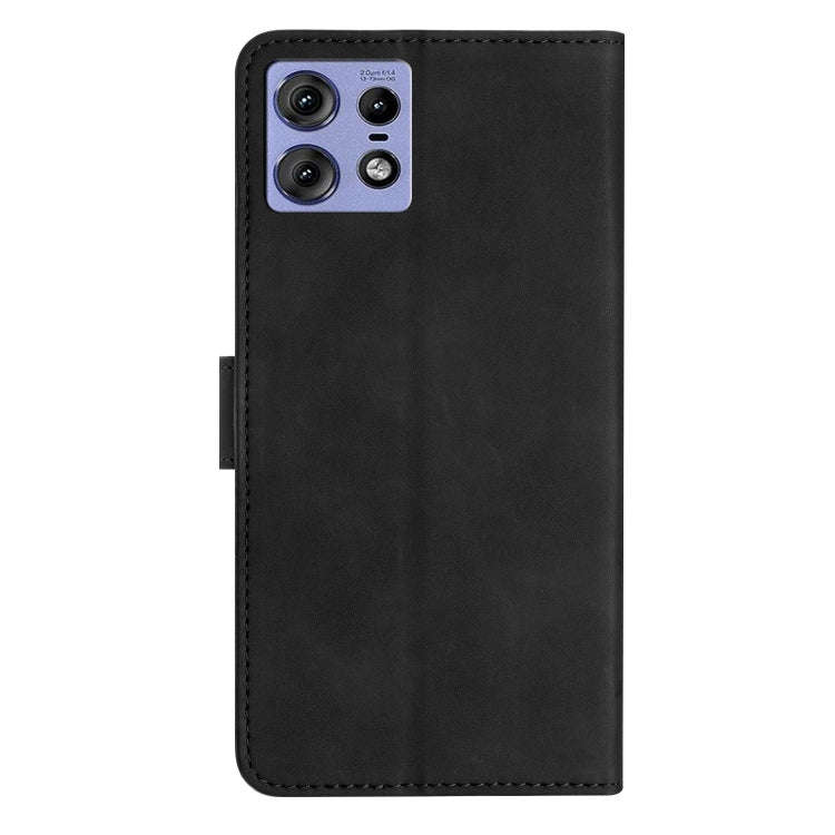 For Motorola Edge 50 Pro Seven Butterflies Embossed Leather Phone Case(Black)