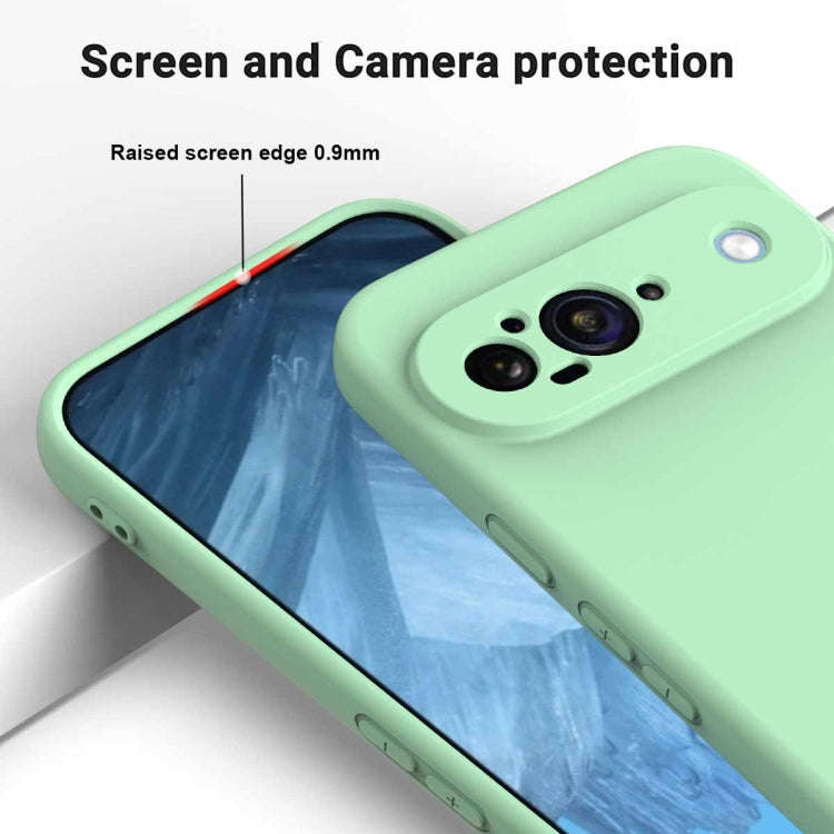 For Google Pixel 9 Pure Color Liquid Silicone Shockproof Phone Case(Green)