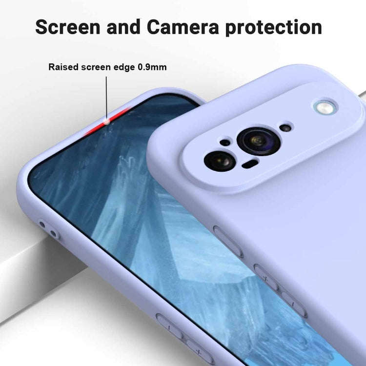 For Google Pixel 9 Pure Color Liquid Silicone Shockproof Phone Case(Purple)