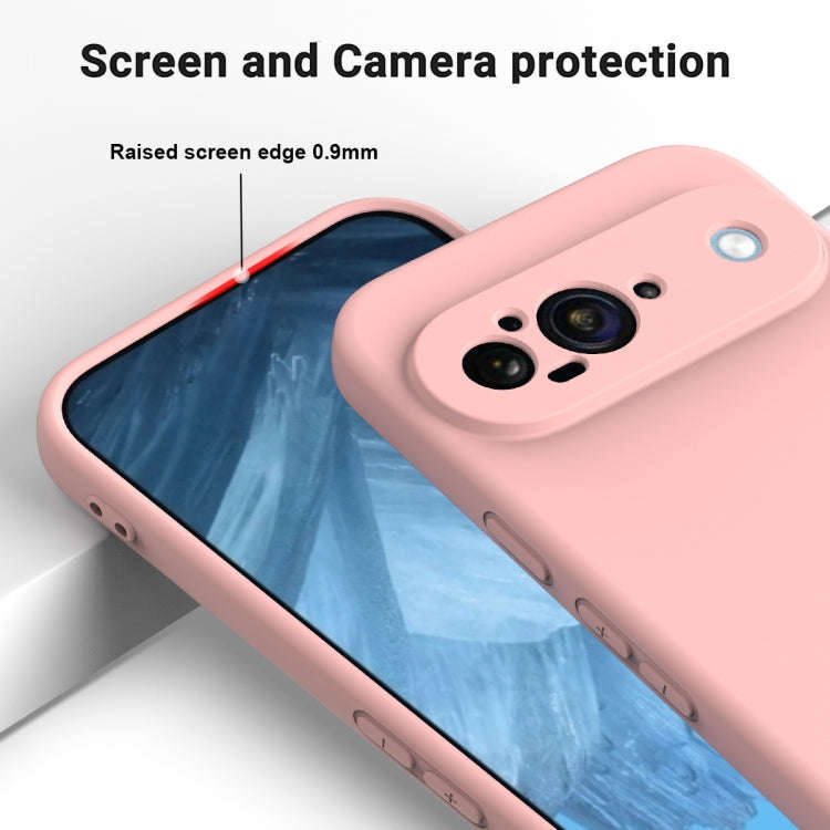 For Google Pixel 9 Pure Color Liquid Silicone Shockproof Phone Case(Pink)