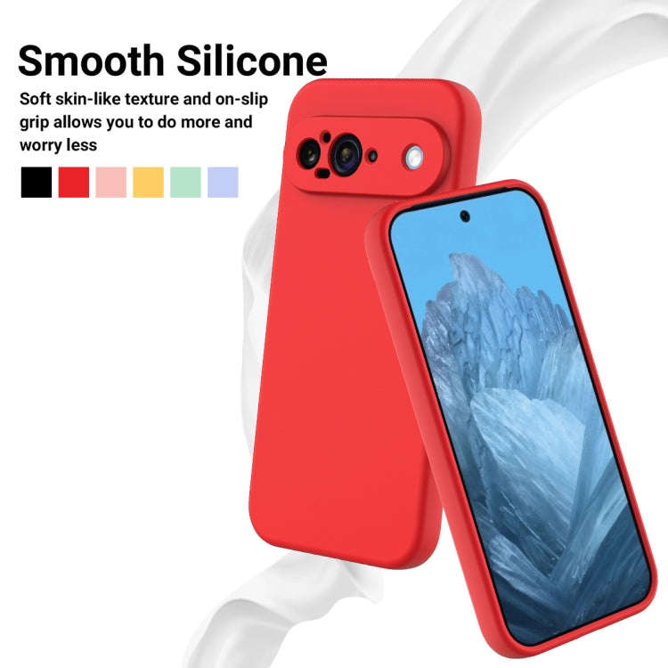 For Google Pixel 9 Pure Color Liquid Silicone Shockproof Phone Case(Red)