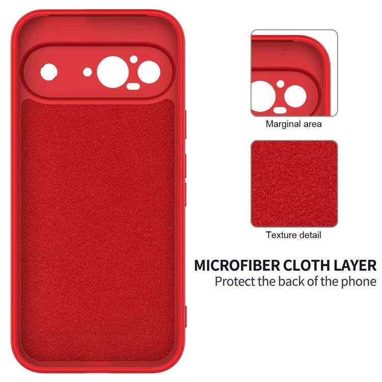 For Google Pixel 9 Pure Color Liquid Silicone Shockproof Phone Case(Red)