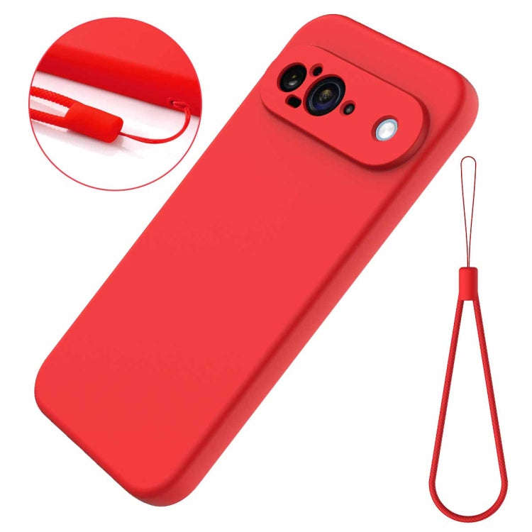 For Google Pixel 9 Pure Color Liquid Silicone Shockproof Phone Case(Red)