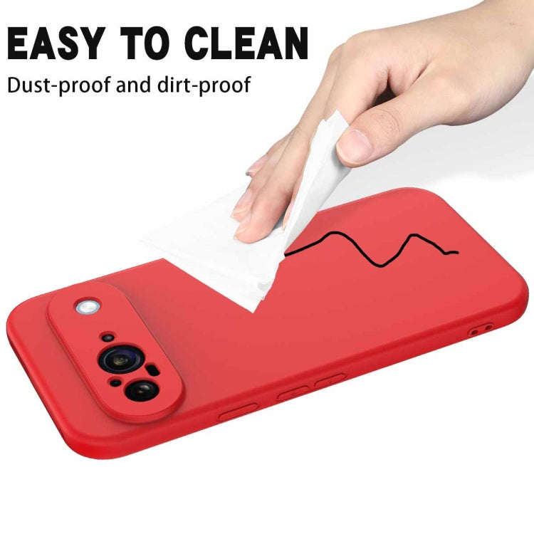 For Google Pixel 9 Pure Color Liquid Silicone Shockproof Phone Case(Red)